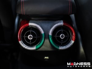 Alfa Romeo Giulia Interior Air Vent Cover Trim Kit - Carbon Fiber - Rear Set - Italian Theme - Feroce Carbon